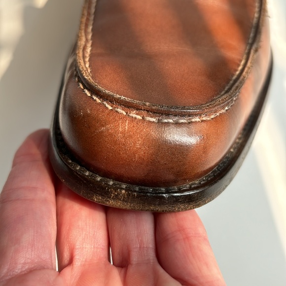 Salvatore Ferragamo Chestnut Brown Italian Leather Loafers Size 10.5 D - Picture 14 of 15